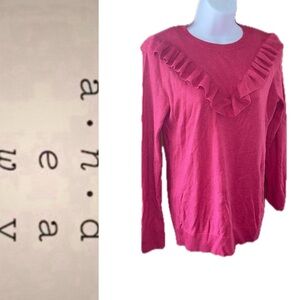 Hot Pink Ruffled Sweater 🩷